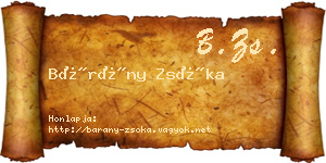 Bárány Zsóka névjegykártya